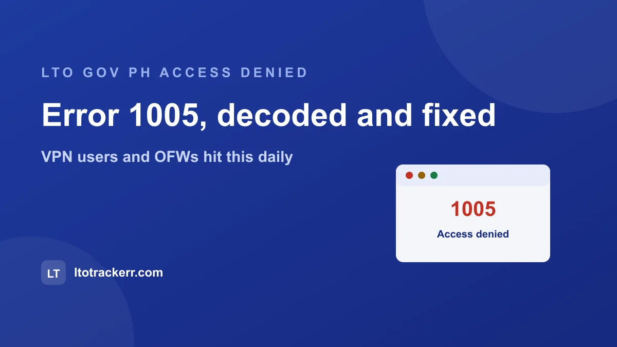 lto gov ph access denied error 1005 fix for vpn users and ofws